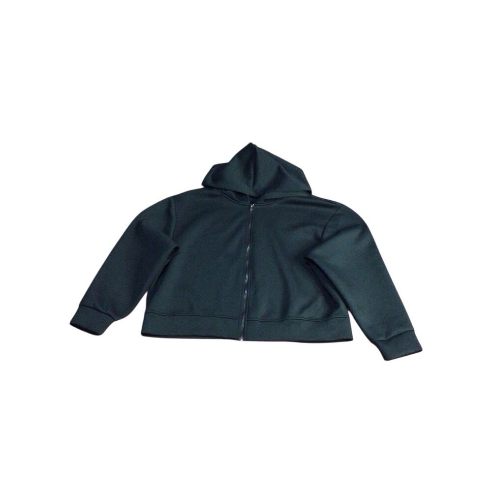 A New Day Women's Size XX-LARGE Dark Green Zip-Up Crop Hoodie Hooded Jacket